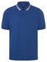 Maerz Uni Cotton Silky Finish Subtle Stripe Collar Contrast Poloshirt Electric Blue