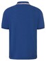 Maerz Uni Cotton Silky Finish Subtle Stripe Collar Contrast Poloshirt Electric Blue