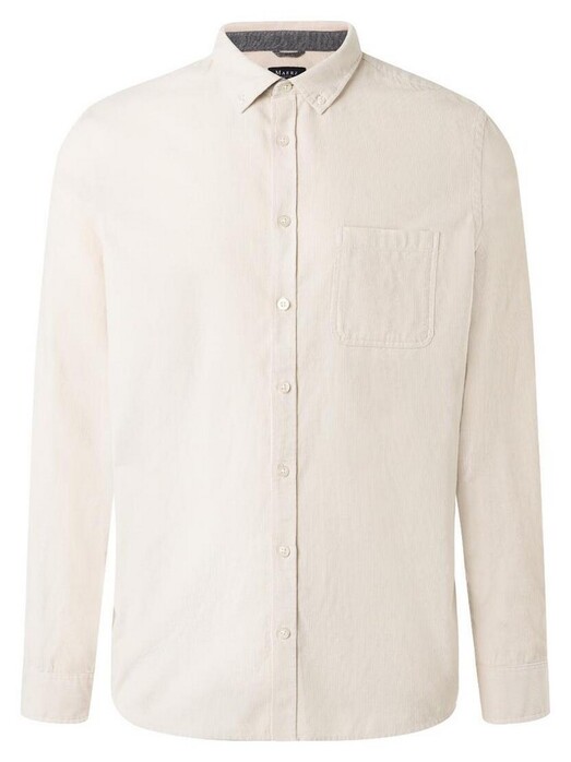 Maerz Uni Fine Corduroy Button-Down Overhemd Fine Flour