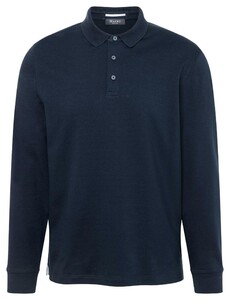 Maerz Uni Interlock Cotton Long Sleeve Poloshirt Navy