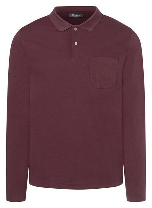 Maerz Uni Mercerized Cotton Long Sleeve Polo Fudge