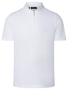 Maerz Uni Pima Cotton Piqué Zipper Polo Pure White