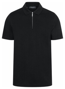 Maerz Uni Pima Cotton Pique Zipper Poloshirt Black