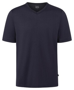 Maerz V-Neck Jersey Uni Cotton T-Shirt Navy