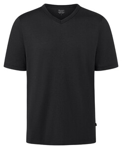 Maerz V-Neck Jersey Uni Cotton T-Shirt Zwart
