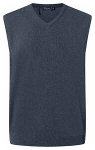 Maerz V-Neck Luxury Cotton Uni Slip-Over Denim Blue