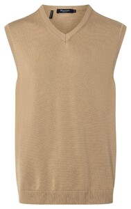 Maerz V-Neck Luxury Cotton Uni Slip-Over Natural Beige