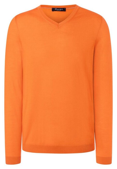 Maerz V-Neck Merino Extrafine Pullover Tangerine