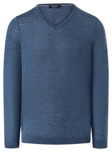 Maerz V-Neck Merino Extrafine Trui Denim Blue