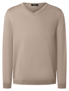 Maerz V-Neck Merino Extrafine Trui Iced Latte