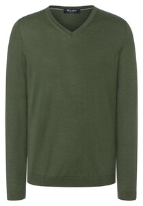 Maerz V-Neck Merino Extrafine Trui Moss Carpet