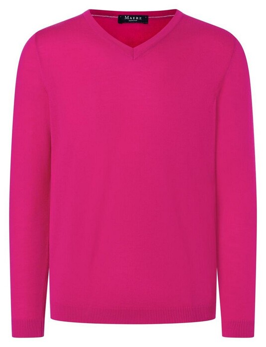 Maerz V-Neck Merino Extrafine Trui Pink Duplex