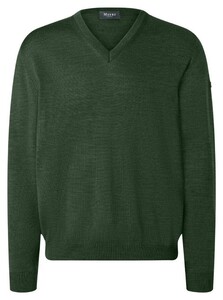 Maerz V-Neck Merino Superwash Pullover Dark Green