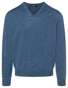 Maerz V-Neck Merino Superwash Pullover Denim Blue