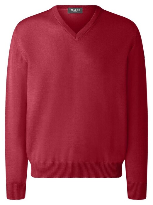 Maerz V-Neck Merino Superwash Pullover Dried Beetroot