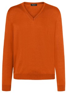 Maerz V-Neck Merino Superwash Pullover Warm Orange