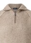 Maerz Wool Troyer Zip Two-Tone Stripe Knit Pullover Choco Cream