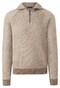 Maerz Wool Troyer Zip Two-Tone Stripe Knit Trui Choco Cream