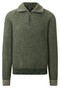 Maerz Wool Troyer Zip Two-Tone Stripe Knit Trui Donker Groen