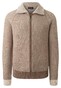 Maerz Zip Cardigan Texture Knit Subtle Contrast Colors Choco Brown