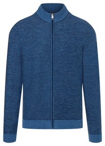 Maerz Zipper Knit Cardigan Vest Denim Blue
