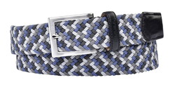 MENS Gevlochten Stretch Riem Belt Blue-Grey