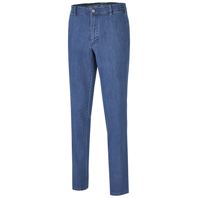 MENS Madison Modern-Fit Xtend Flat-Front Jeans Light Blue