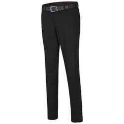 MENS Madrid Flat-Front Fine Cotton Pants Black