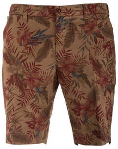 MENS Modern-Fit Flowered Kuba Shorts Bermuda Zand
