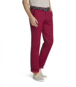 Meyer Bonn Exclusive Cotton Silk Subtle Stretch Broek Donker Rood