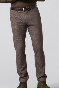 Meyer Bonn Exclusive Luxury Prince of Wales Check Broek Bruin