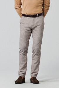 Meyer Bonn Exclusive Organic Cotton Stretch Multi Check Broek Beige