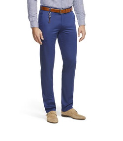 Meyer Bonn Exclusive Solid Color Pima Cotton Subtle Stretch Broek Blauw