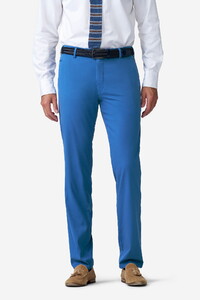 Meyer Bonn Luxury Cotton Silk 2-Way Stretch Broek Royal Blue