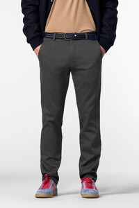 Meyer Bonn Micro Texture Pattern Fantasy Comfort 2-Way Stretch Broek Donker Grijs