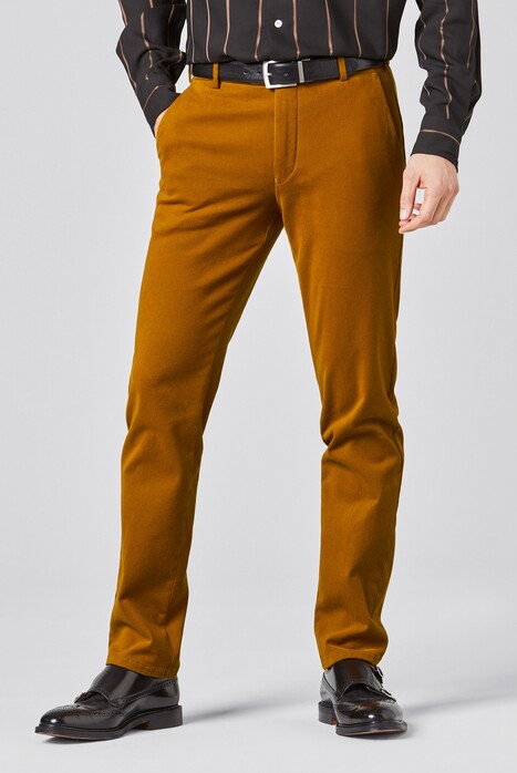 Meyer Bonn Super-Stretch Luxury Heavy Twill Organic Cotton Broek Dark Ocher