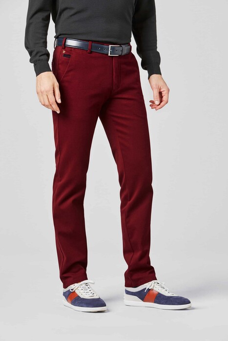 Meyer Bonn Super-Stretch Luxury Heavy Twill Organic Cotton Broek Donker Rood