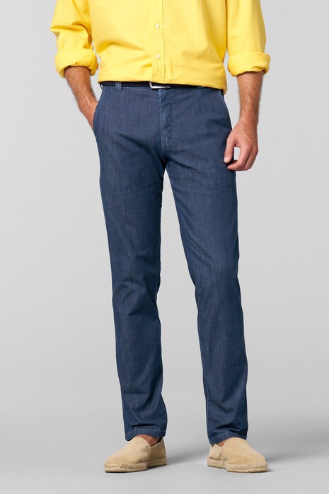 Meyer Bonn Ultralight Flat Front 2-Way Stretch Jeans Blauw