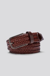 Meyer Braid Elastic Super Stretch Leather Belt Dark Brown