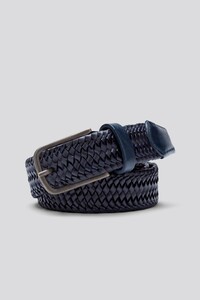 Meyer Braid Elastic Super Stretch Leather Belt Navy