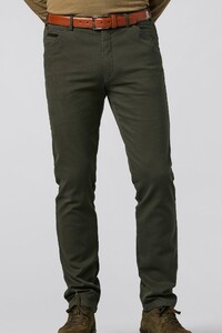 Meyer Chicago Canvas Look Fine Structure Organic Cotton Pants Dark Green