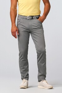 Meyer Chicago Fine Cotton Texture 2-Way Stretch Pants Grey