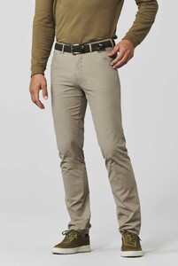 Meyer Chicago Subtle Micro Stripe Organic Cotton Pants Beige