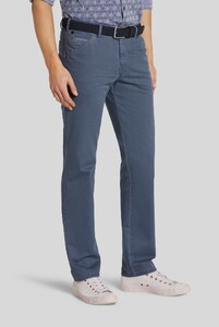 Meyer Chicago Subtle Two-Tone Organic Cotton Comfort Stretch Broek Blauw
