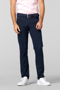 Meyer Chicago Ultralight Organic Cotton Two-Way Stretch Micro Texture Broek Marine