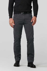 Meyer Diego Wool-Look Bi-Color Organic Cotton Subtle Stretch Pants Anthracite Grey