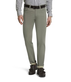 Meyer Dublin 5-Pocket Uni Color Cotton Stretch Broek Olive
