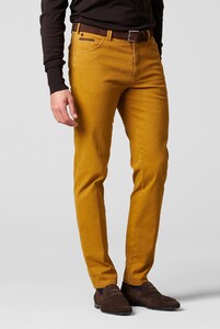 Meyer Dublin Organic Cotton Super Stretch Swingpockets Subtle Texture Broek Dark Ocher