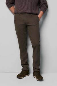 Meyer M5 Chino Micro Structure Organic Cotton Blend Comfort Stretch Pants Dark Brown