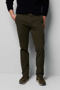 Meyer M5 Chino Micro Structure Organic Cotton Blend Comfort Stretch Pants Dark Olive